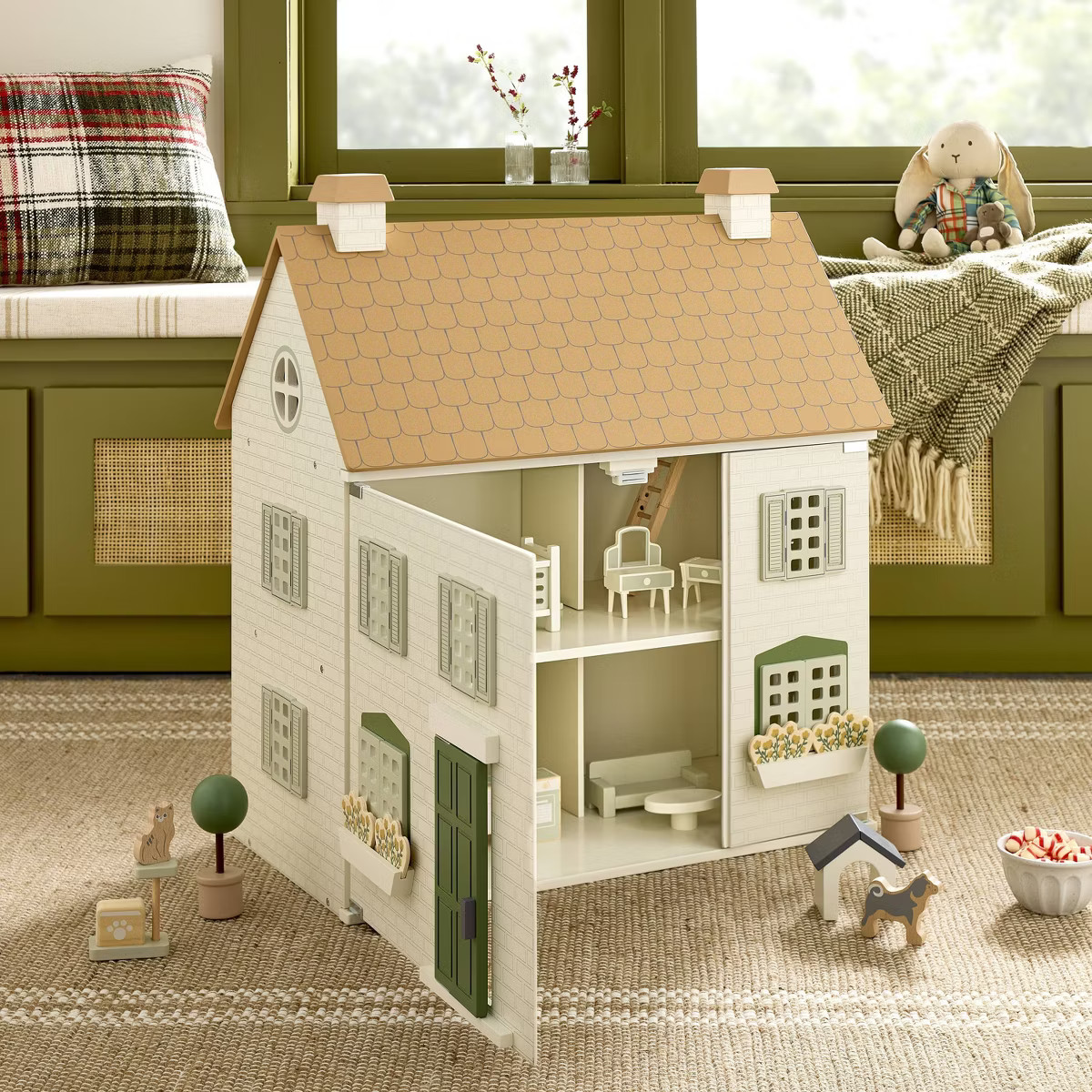 Toy Doll Townhouse with Furniture 20pc - Hearth & Hand™ with Magnolia: Plywood, Beechwood, Pine... | Target