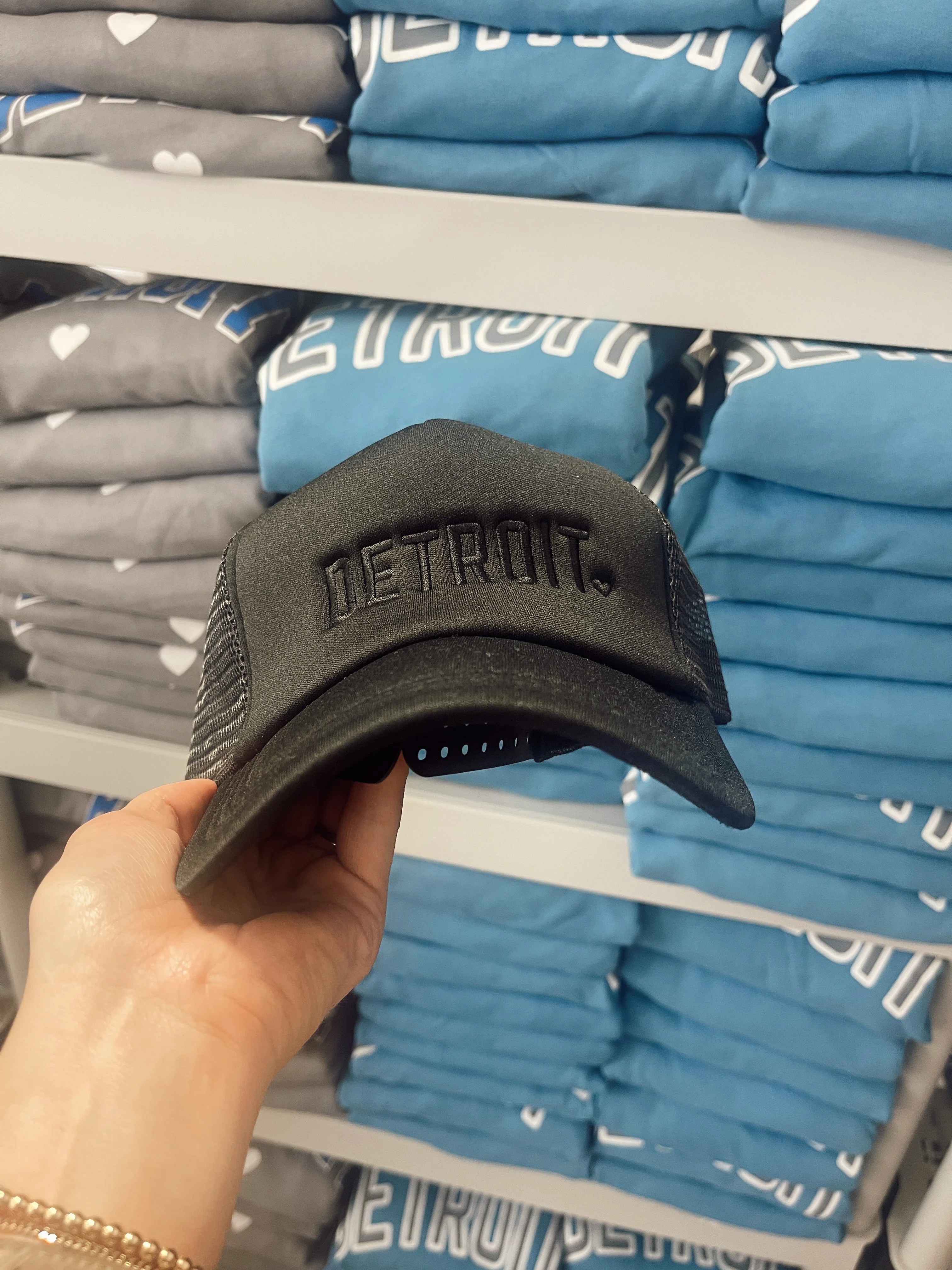 Black on Black Detroit Embroidered Trucker Hat | Kiloh + Co.