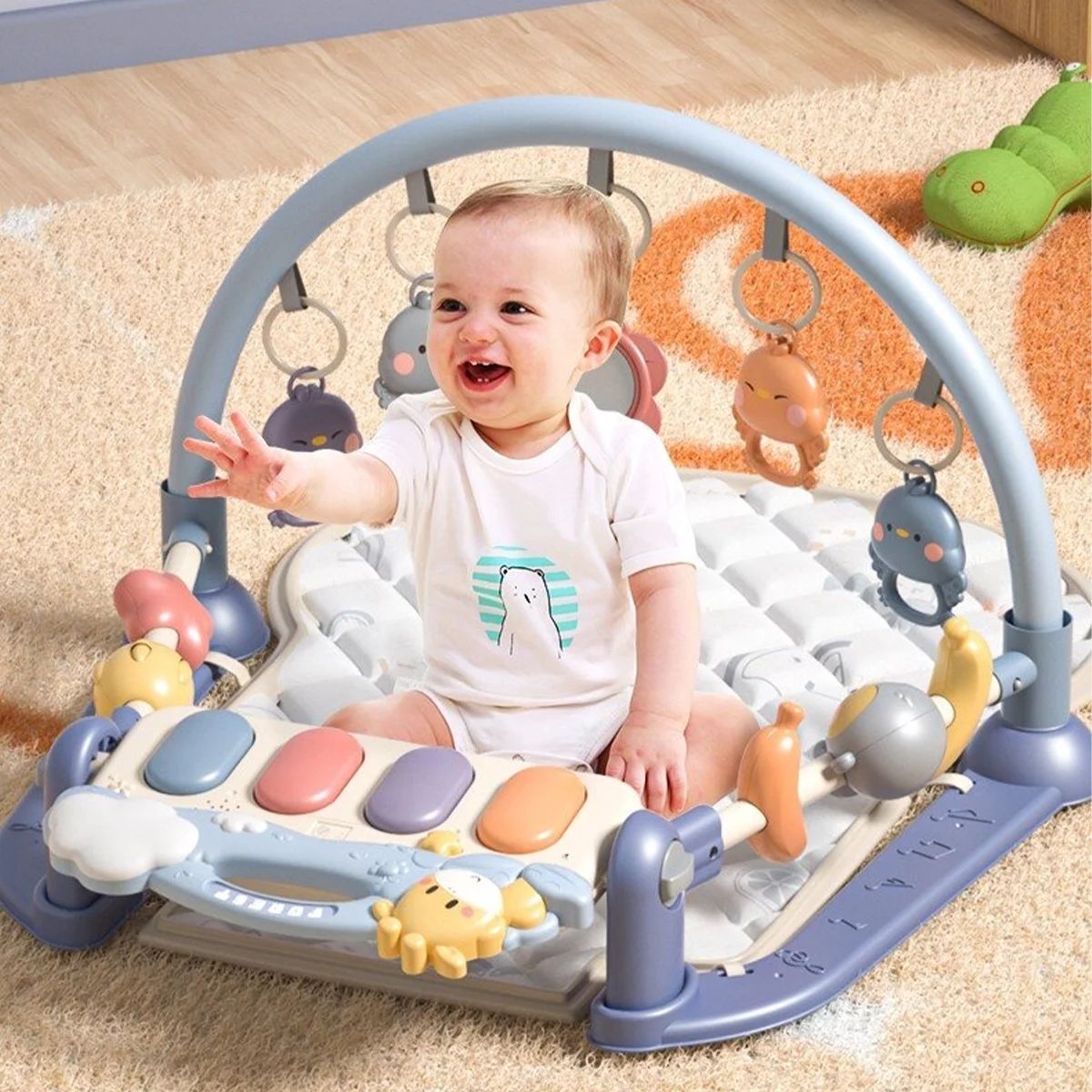 Baby Gym Mat , HDJ Upgrade Play Mat with Side Rails and Toys for Boys and Girls Baby Shower Gift ... | Walmart (US)