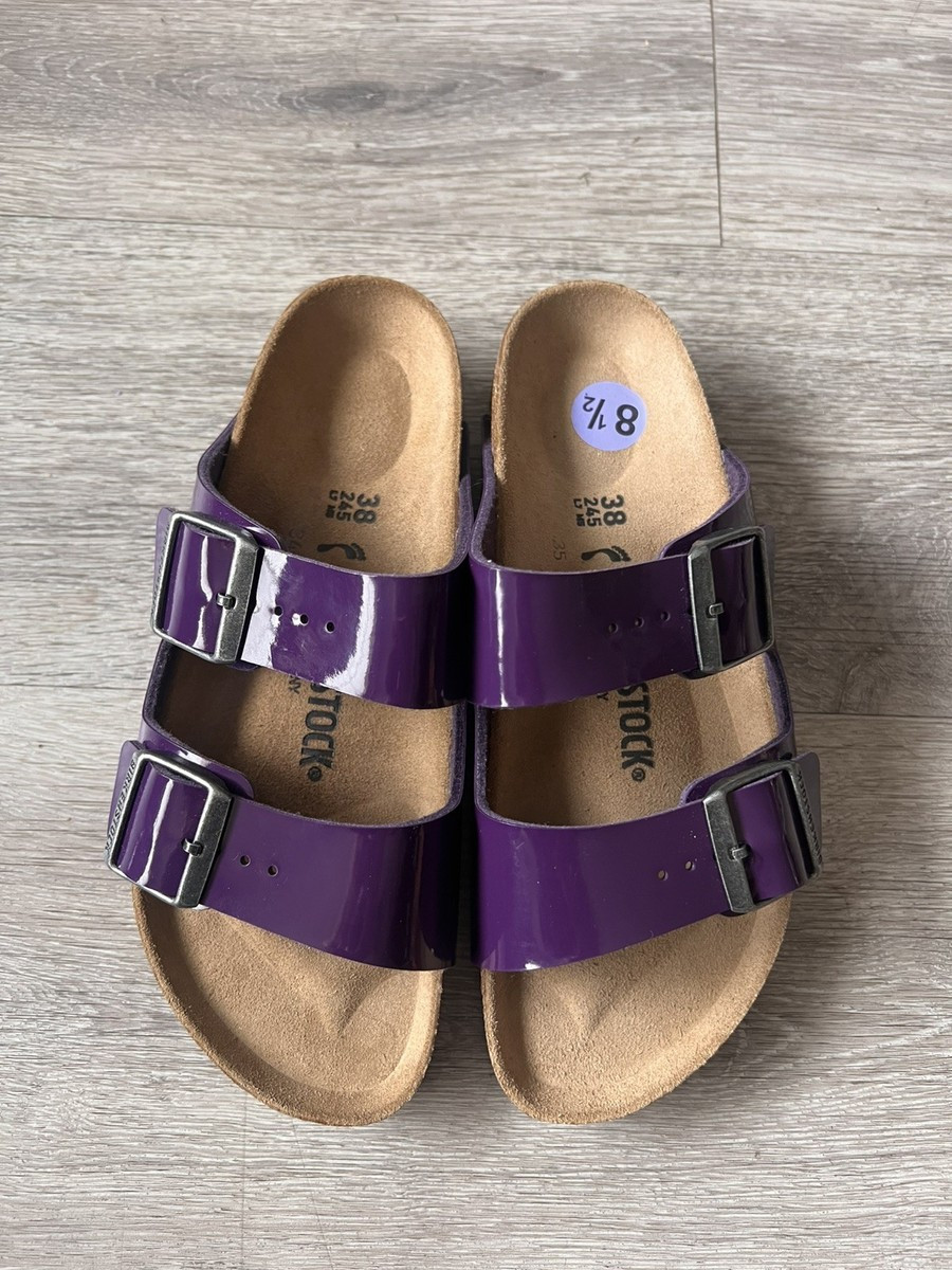 Birkenstock New w/o Box Arizona Plum Purple Birko Flor Patent 38 Size 7-7.5 | eBay US