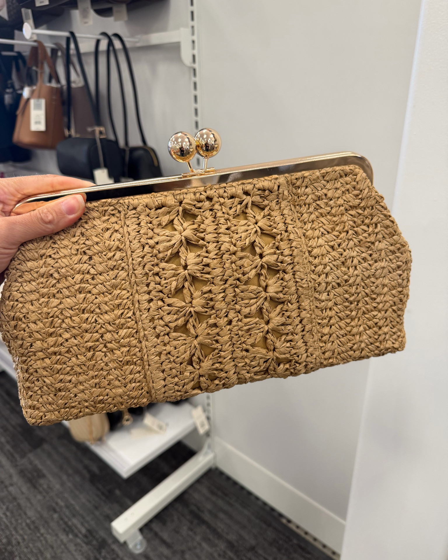 Look what I found 🤍 such a cute summer clutch!

Straw Kiss Lock Clutch Bag – natural is the perfect little grab-and-go piece for warm weather outfits. Easy, lightweight, and adds that effortless coastal vibe to anything you wear ☀️👜

#LTKMothersDay #LTKmomlife #LTKootd
