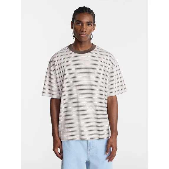 No Boundaries Stripe Pattern Tee with Short Sleeves, Men's XS-4XLT | Walmart (US)