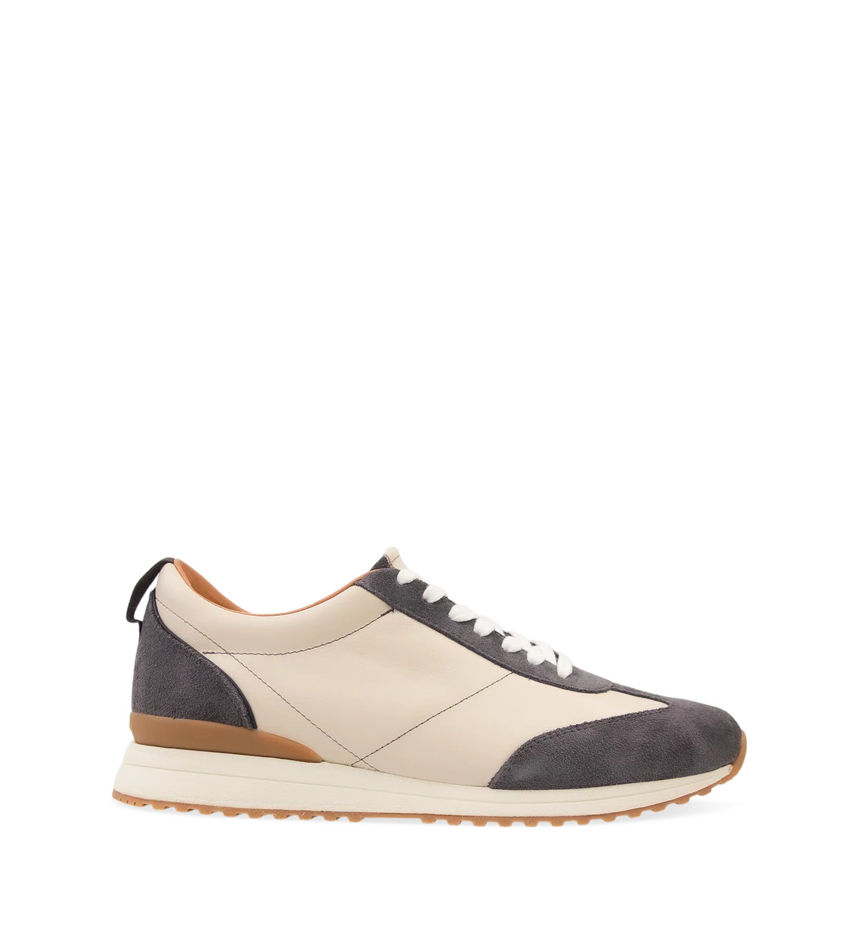 Saker 2 Ecru & Dusk Blue Leather Sneakers | Bared Footwear | Bared Footwear