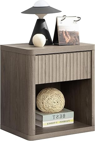 SICOTAS Night Stand Nightstand with Drawer Storage Bed Side Table End Table Large Modern Wood Wid... | Amazon (US)