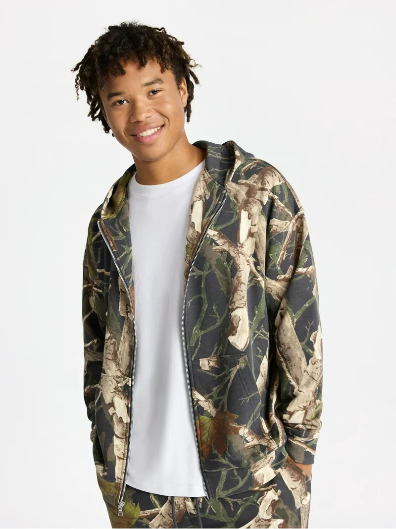 No Boundaries Zip Hoodie with Long Sleeves, Men's & Big Men's | Walmart (US)