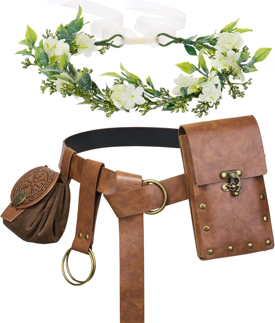 Renaissance Accessories,Medieval Viking Belt,Ren Faire Pirate Costumes Set | Amazon (US)