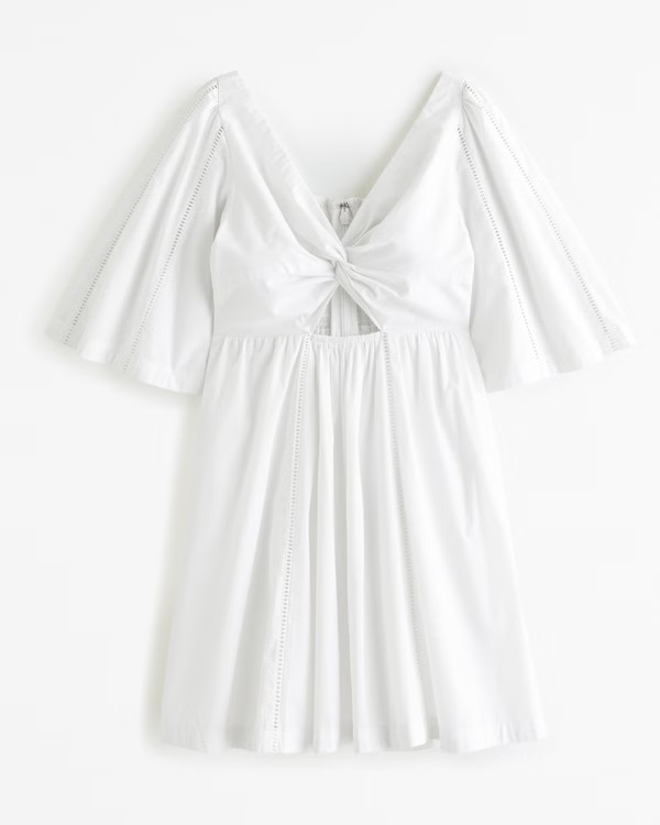 Women's Cutout Poplin Mini Dress | Women's Clearance | Abercrombie.com | Abercrombie & Fitch (US)