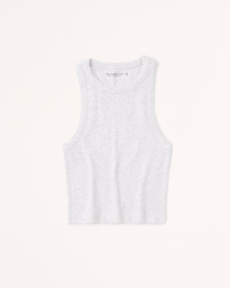 Women's Ribbed High-Neck Essential Tank | Women's New Arrivals | Abercrombie.com | Abercrombie & Fitch (US)