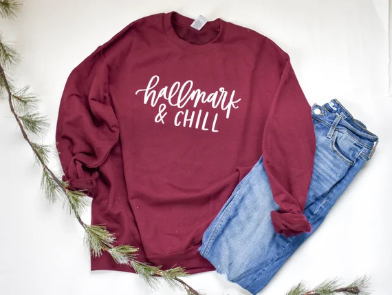 Hallmark and Chill Christmas Sweater  Cute Pullover Sweater | Etsy | Etsy (US)