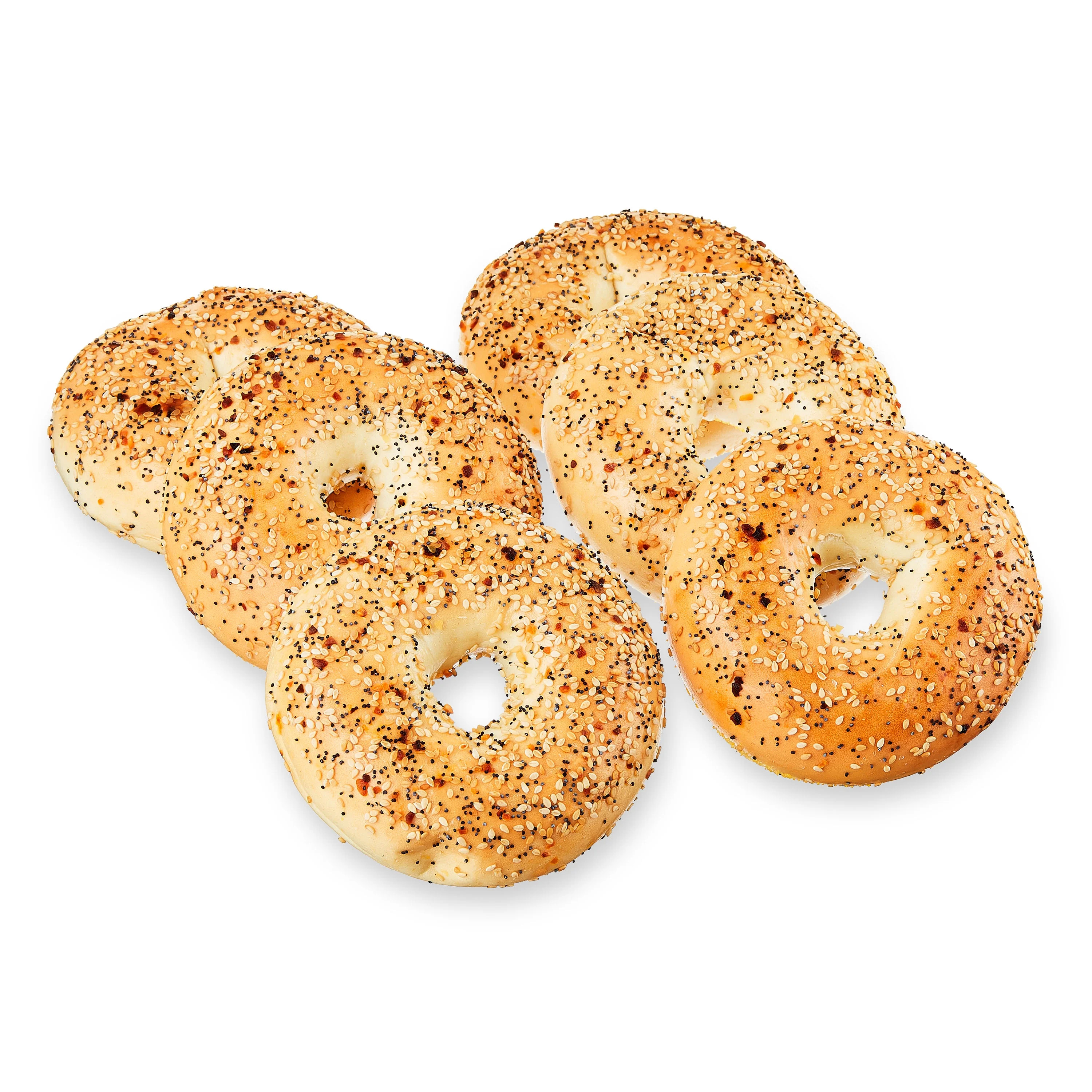 Marketside Fresh Everything Bagels, Wheat and Barley Flour, Shelf-Stable, 22.8 oz, 6 Count | Walmart (US)