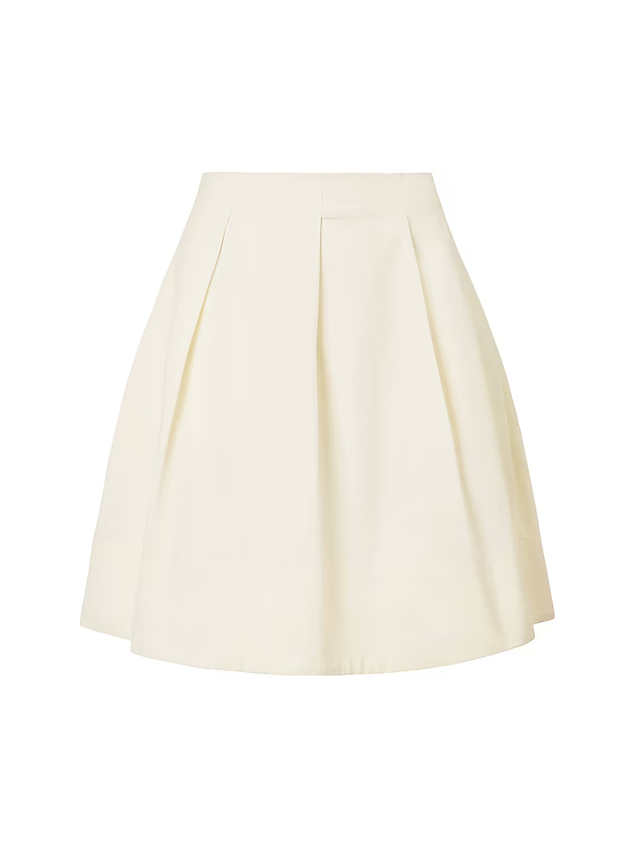 Women's London Cotton Pleated Skirt - Ivory - Size 2 | Saks Fifth Avenue