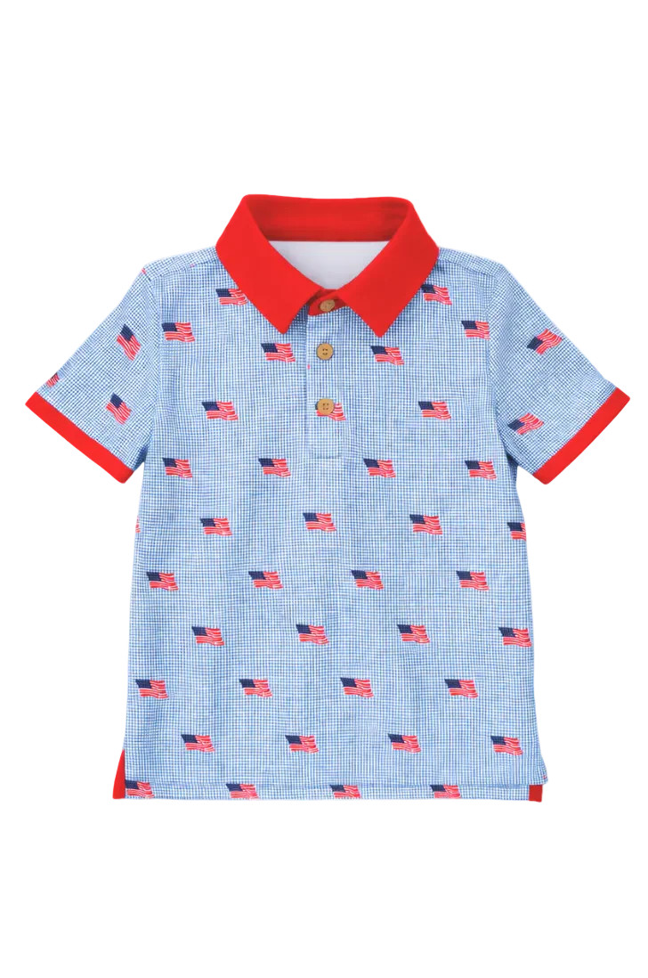 Heritage Flag Athletic Polo | Love and Grow Clothing Co
