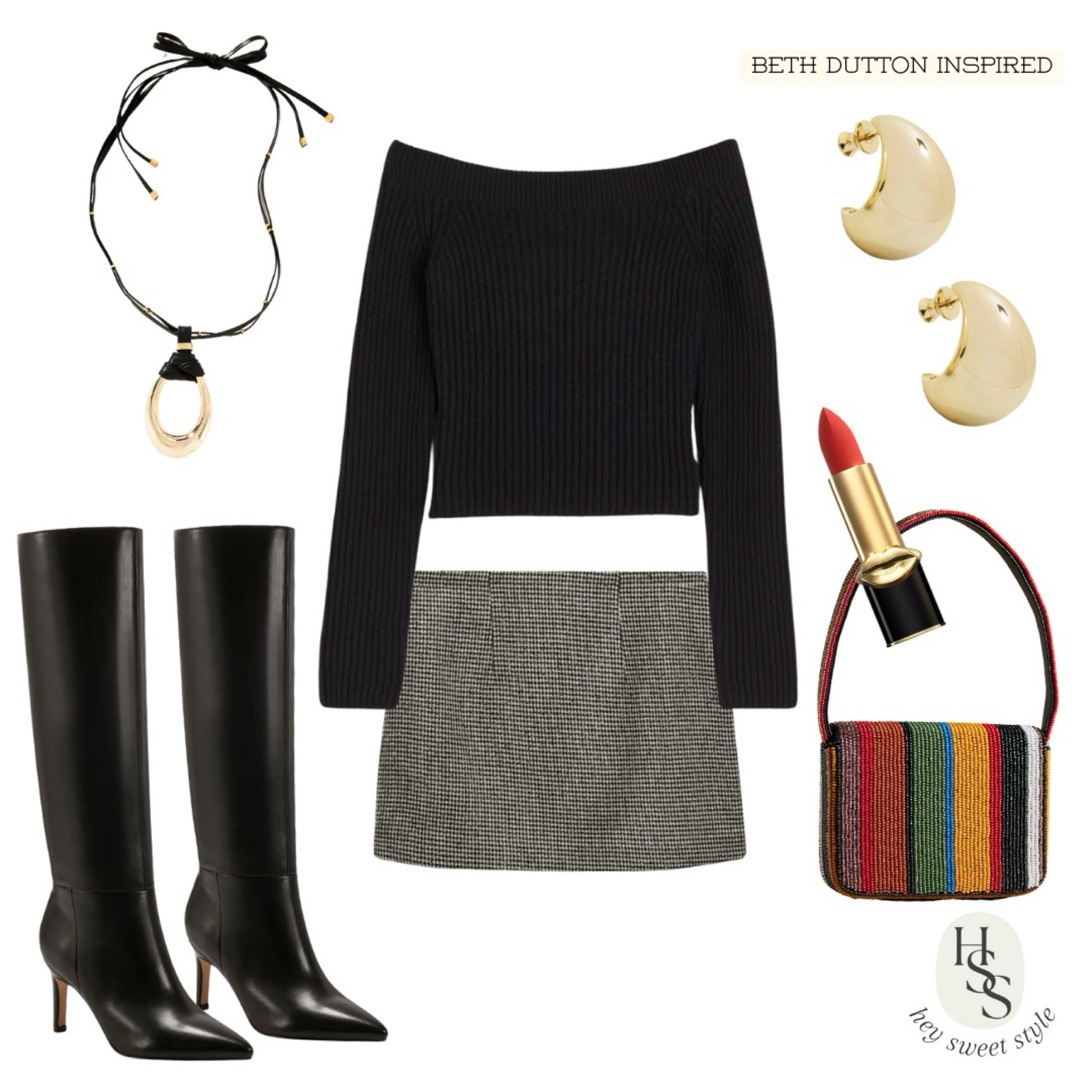 Houndstooth with a pop of color 🎠 #bethdutton

#LTKfindsunder100