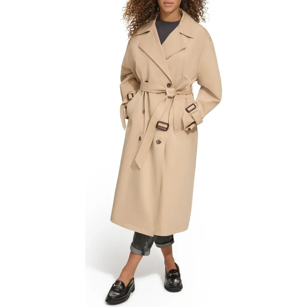levi's Belted Long Trench Coat in Khaki at Nordstrom, Size Large | Nordstrom
