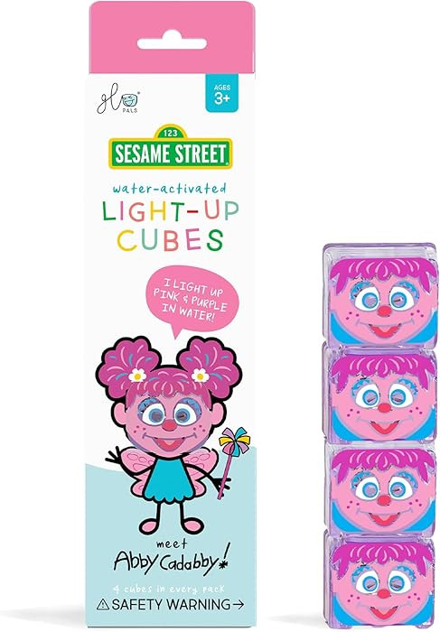 Glo Pals x Sesame Street Water-Activated Light-Up Cubes for Sensory Play (Abby Cadabby - Cubes On... | Amazon (US)