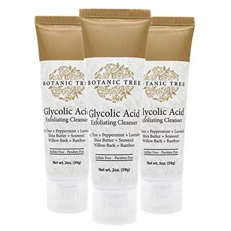 Botanic Tree Glycolic Acid Face Wash Travel Size (Pack of 3)- Facial Exfoliating Cleanser w/ 10% Gly | Walmart (US)