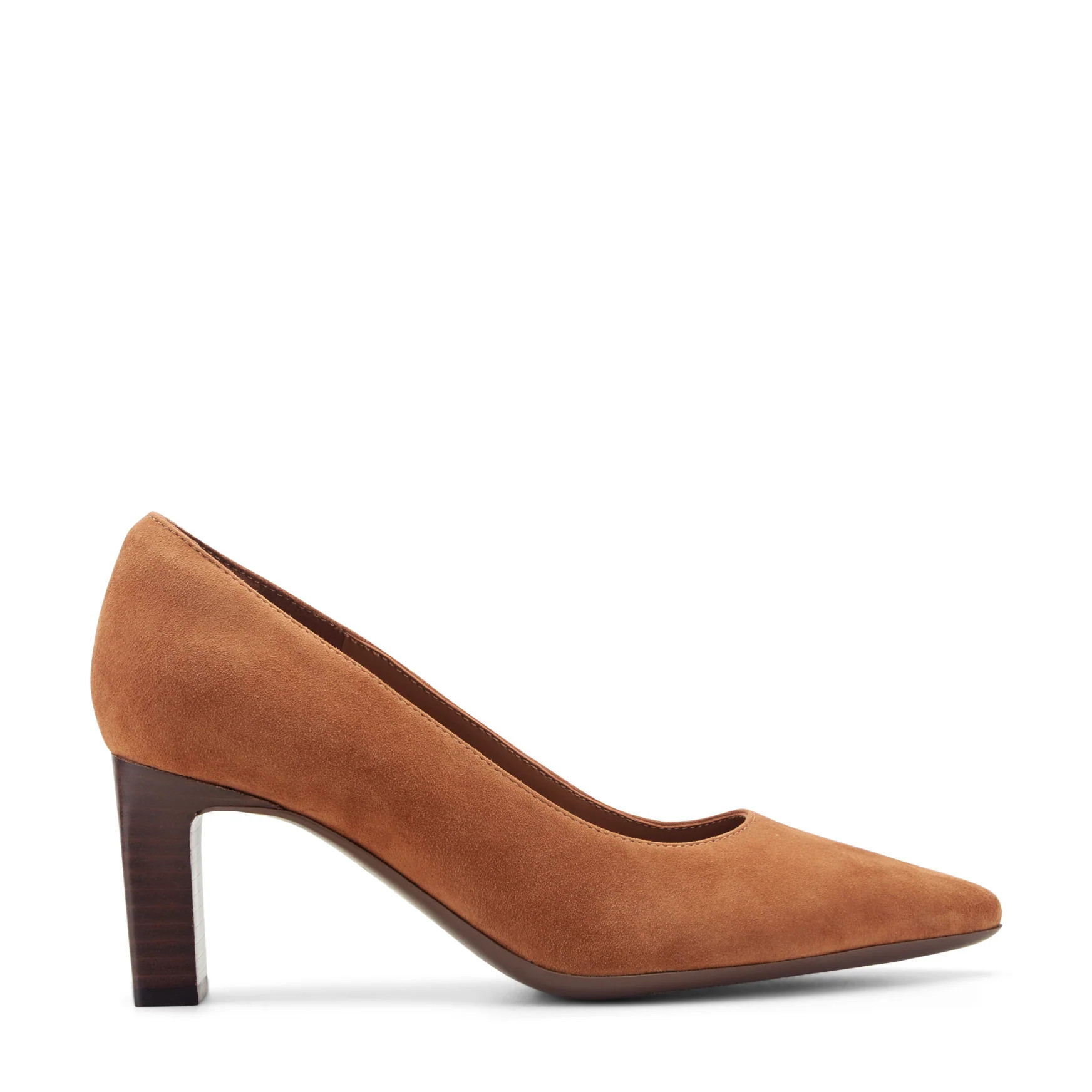 Women's Hazen Block Heel Pumps - Medium Brown Suede | Easy Spirit | Easy Spirit