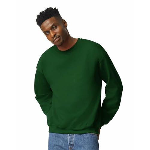 Gildan Adult Fleece Crewneck Sweatshirt, Style G18000, Multipack, Forest Green (1-Pack), Medium | Amazon (US)