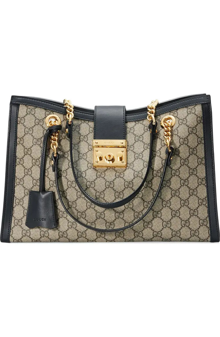 Medium Padlock GG Supreme Canvas Tote | Nordstrom