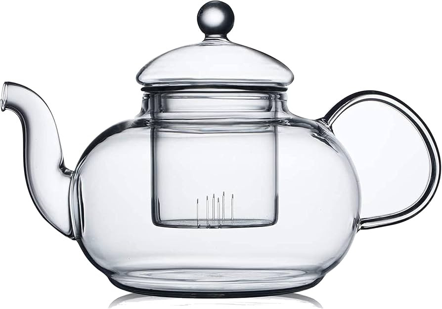 CnGlass 33.8oz Glass Teapot with Removable Infuser,Stovetop Safe Tea Kettle,Blooming & Loose Leaf... | Amazon (US)