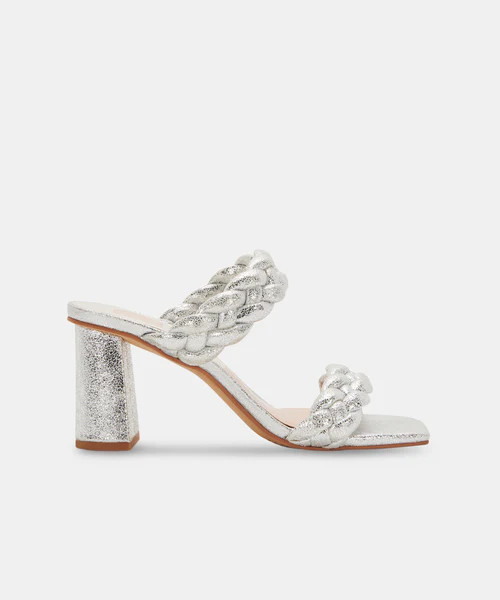 PAILY HEELS IN SILVER METALLIC STELLA SUEDE | DolceVita.com