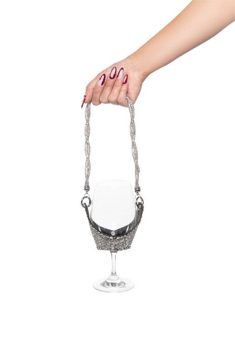 LETS PARTY RHINESTONE WINE GLASS CARRIER | AKIRA
