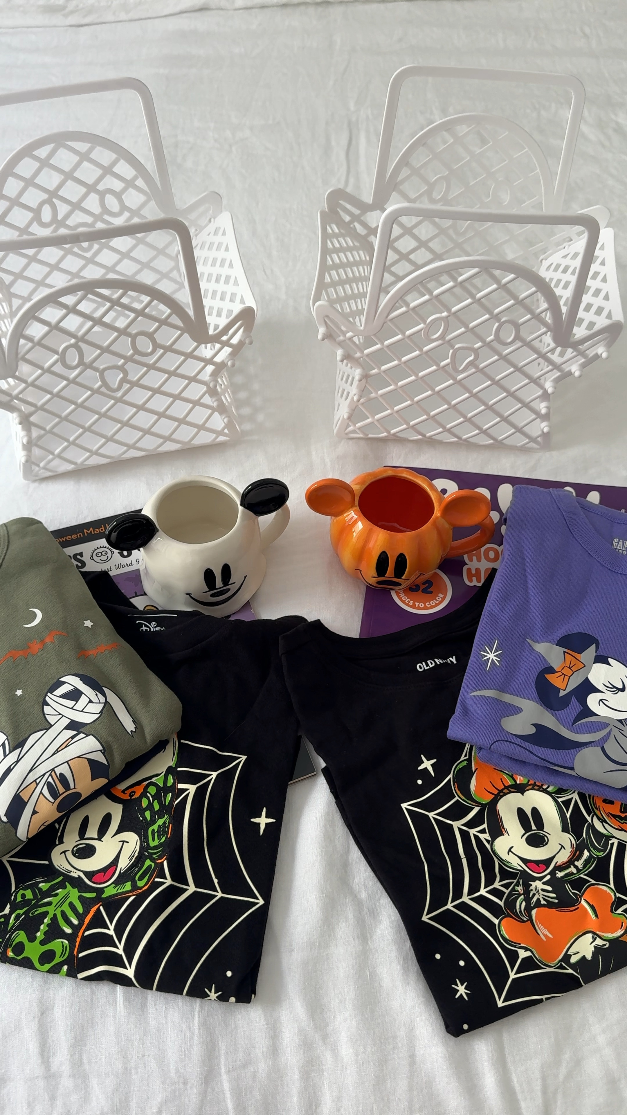 Kids Halloween boo baskets 
Ghost baskets
Mickey Halloween mug set
Mickey and Minnie pajamas
Disney Halloween shirts


#LTKSeasonal #LTKFamily #LTKHalloween