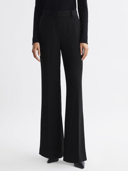 Reiss Black Margeaux Wide Leg Suit Trousers | Reiss UK