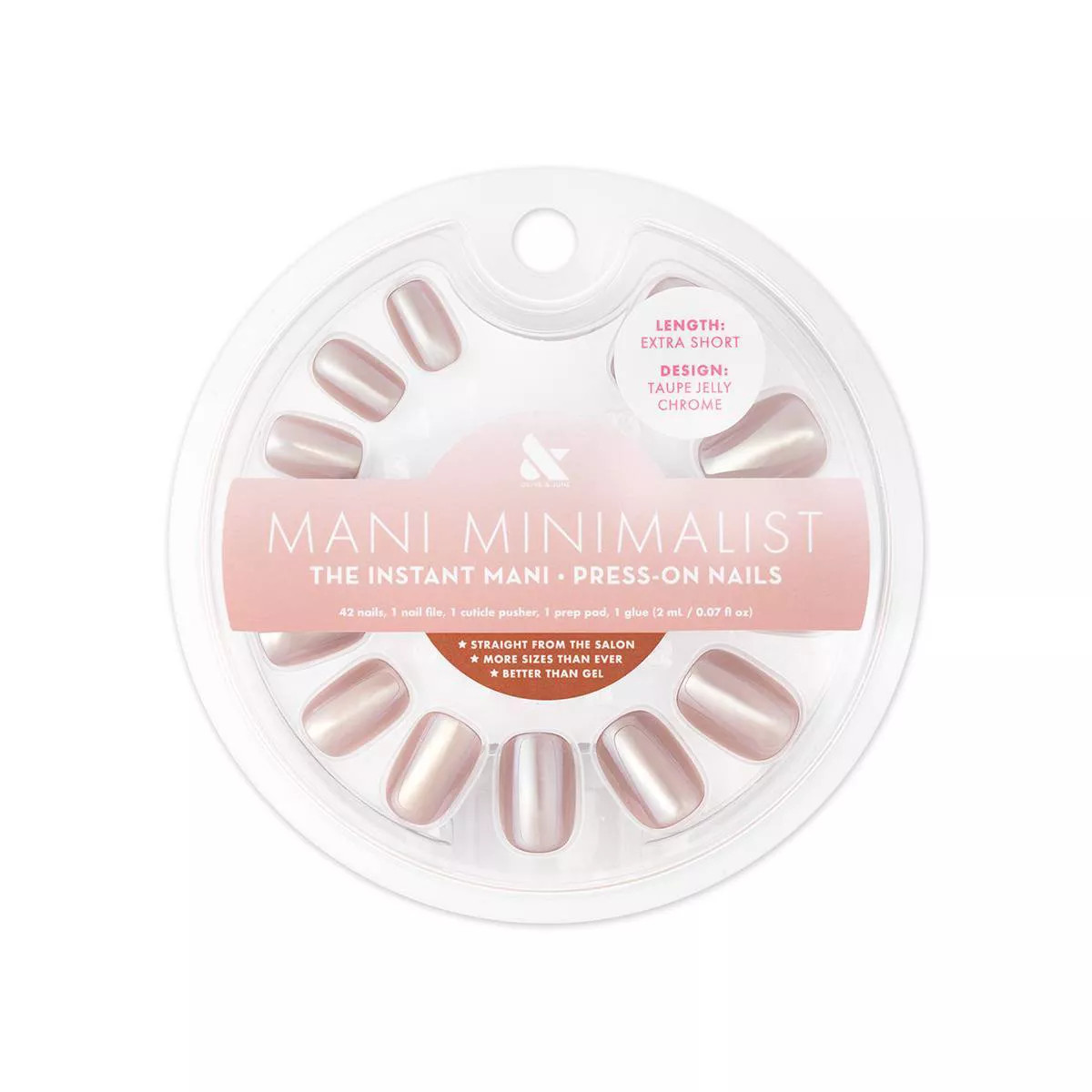 Olive & June Press-On Fake Nails - Taupe Jelly Chrome - 42ct | Target