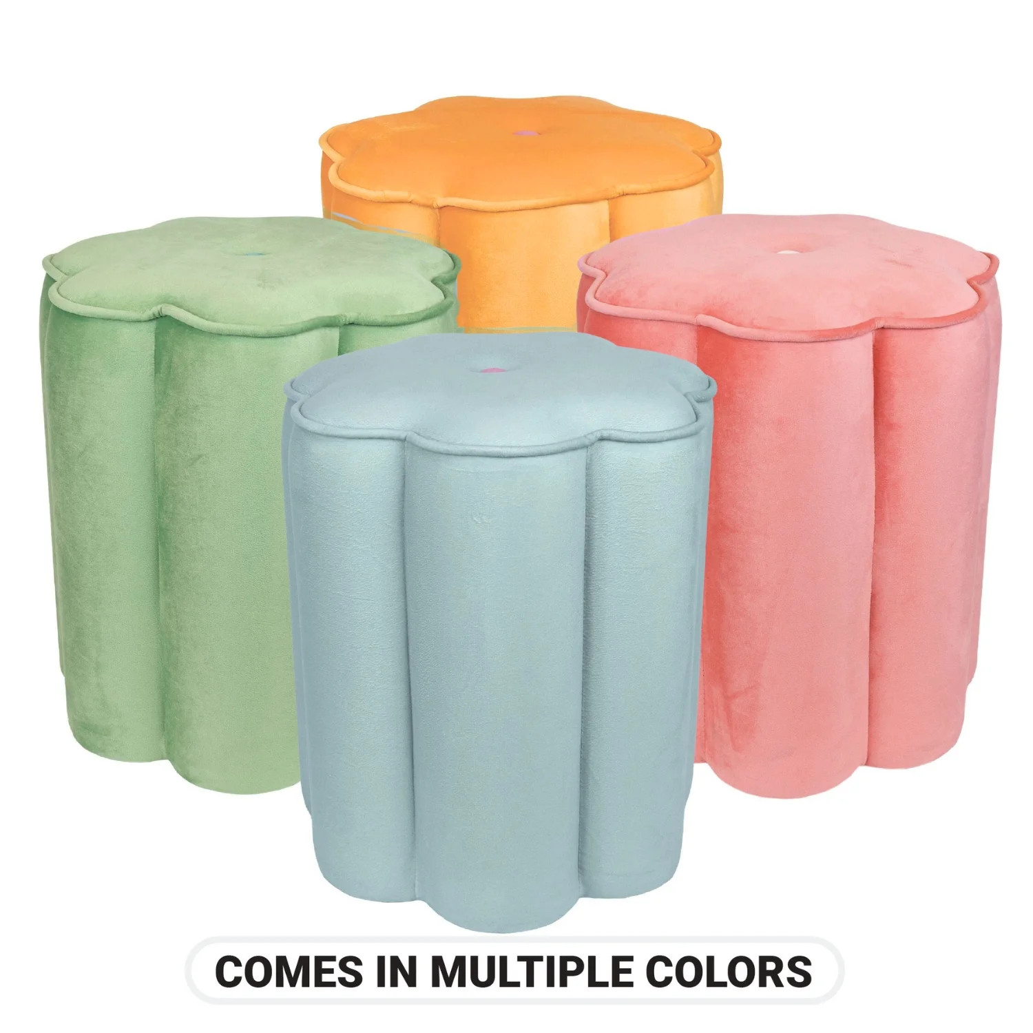 Mainstays Kids Flower Petal Ottoman, Blue | Walmart (US)