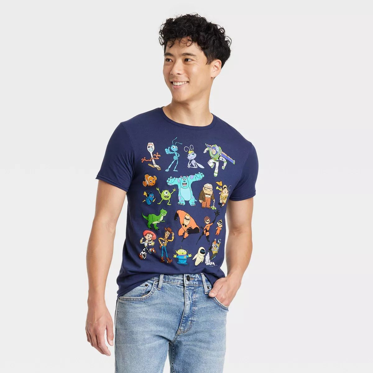 Men's Disney Pixar Short Sleeve Graphic T-Shirt - Navy | Target
