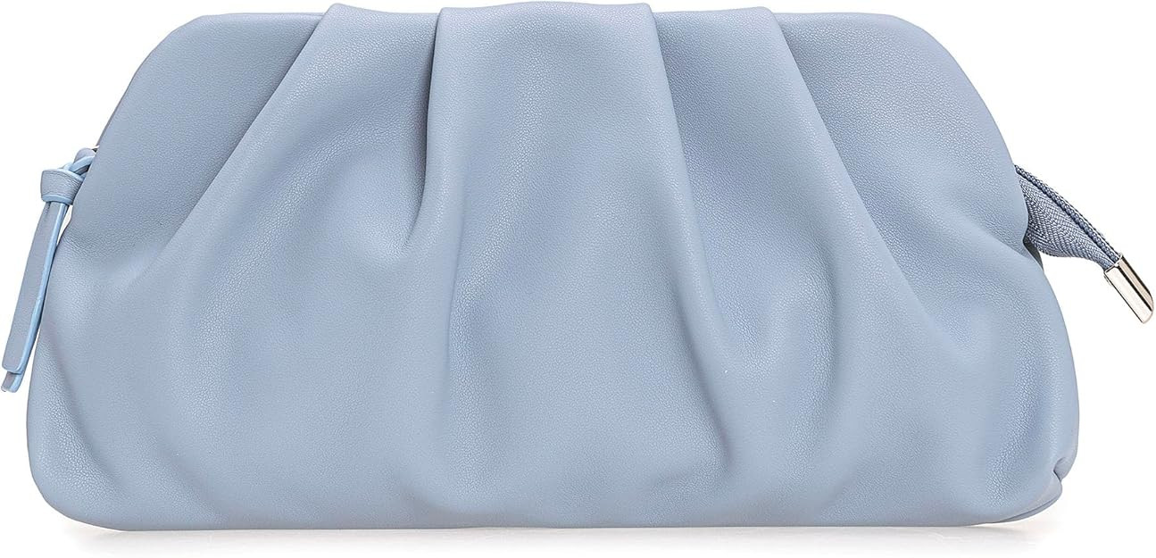 CHARMING TAILOR Chic Soft Vegan Leather Clutch Bag Dressy Pleated PU Evening Purse for Women | Amazon (US)