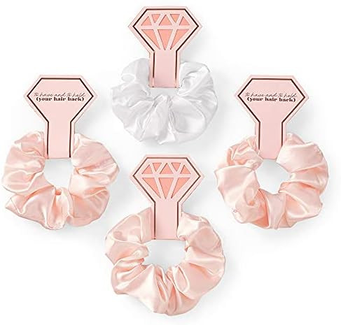xo, Fetti Bachelorette Party Hair Tie - 8 Silk Scrunchies | Bridesmaid Proposal Box, Rose Gold Br... | Amazon (US)