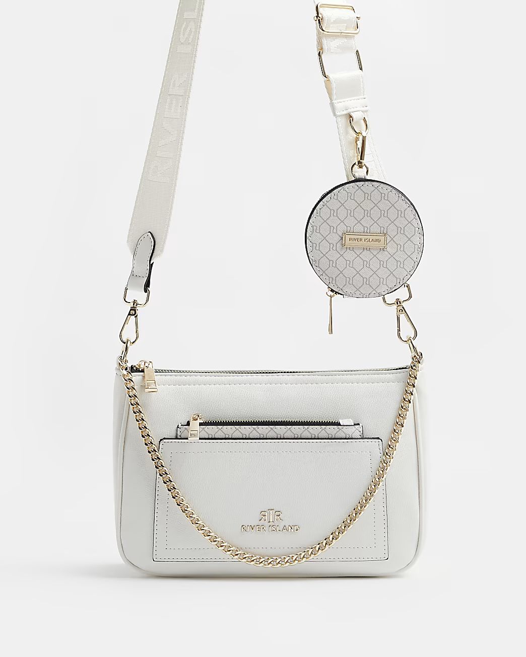 White chain detail cross body bag | River Island (UK & IE)