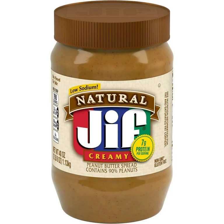 Jif Natural Creamy Peanut Butter Spread  Contains 90% Peanuts, 40 Ounces | Walmart (US)