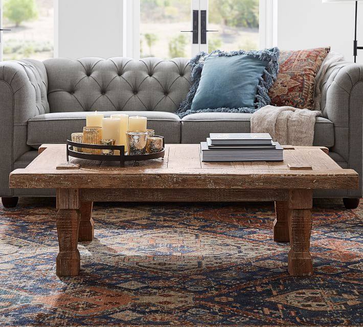 Takhat Reclaimed Wood Rectangular Coffee Table, Weathered Brown, 53.5"L | Pottery Barn (US)