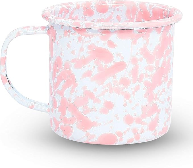 Crow Canyon Home Enamelware Mug, 12 Ounce, Pink/White Splatter (Single) | Amazon (US)