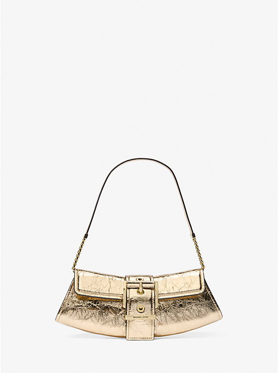 Colby Small Crackled Metallic Leather Convertible Clutch | Michael Kors US