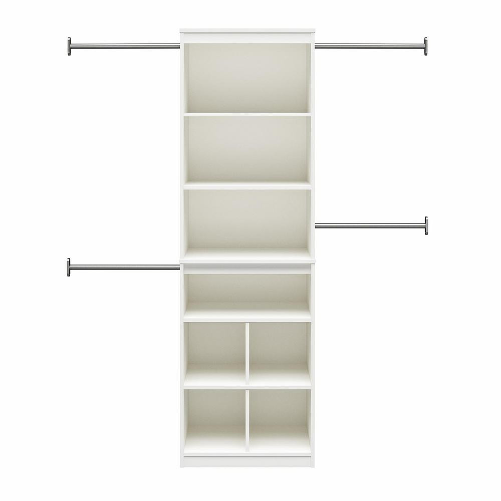 SystemBuild Evolution 68.69 in.-95.4 in. White Wall Mount Adjustable Closet System with 4 Clothing R | The Home Depot