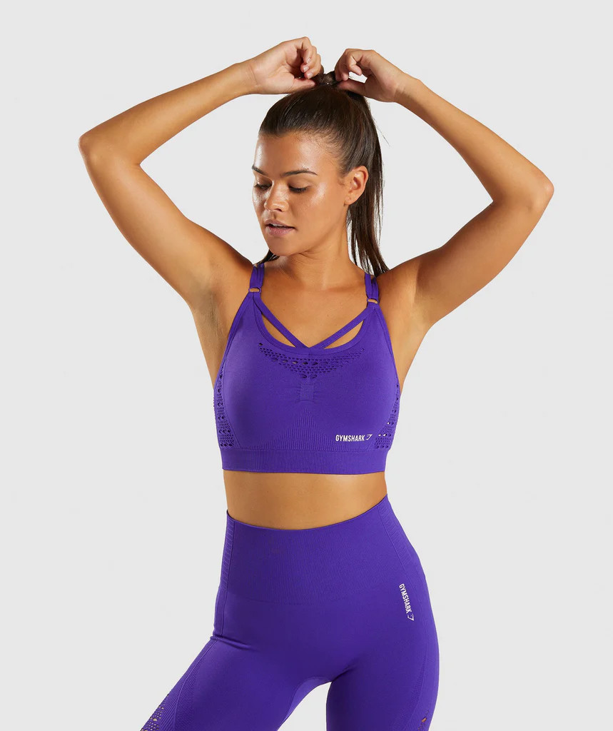 Gymshark Energy+ Seamless Sports Bra - Indigo | Gymshark