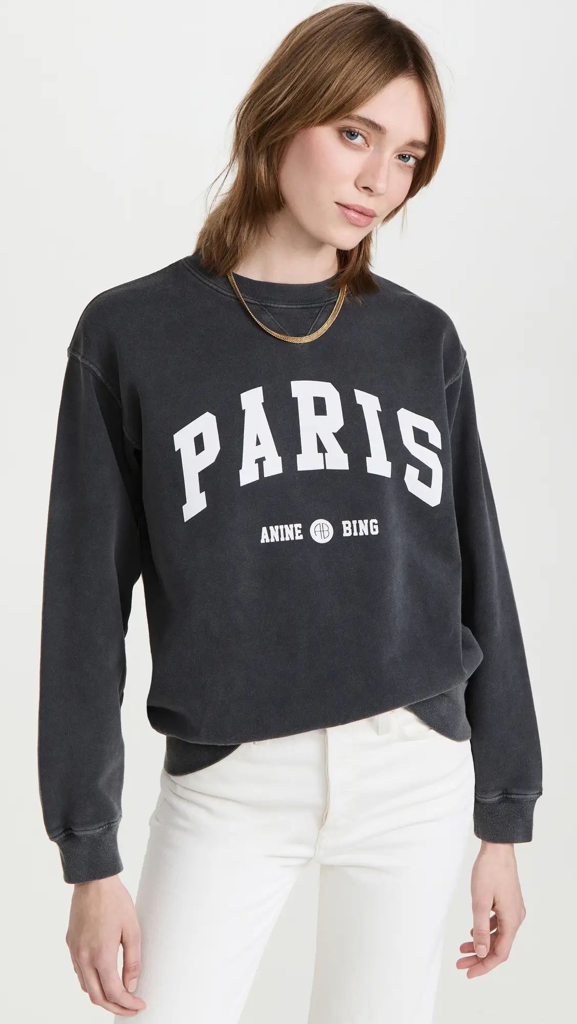ANINE BING Ramona Sweatshirt University Paris | Shopbop | Shopbop