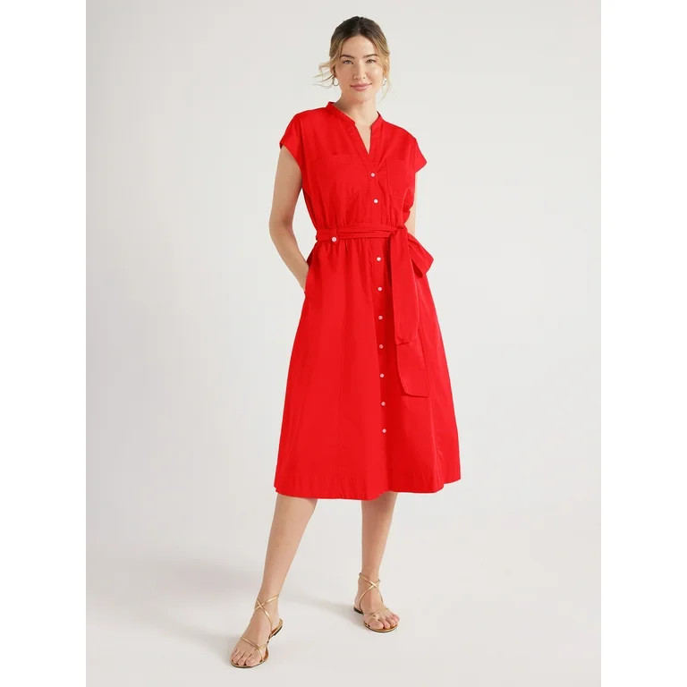 Free Assembly Women’s Belted Utility Dress with Short Sleeves, Sizes XS-XXL | Walmart (US)