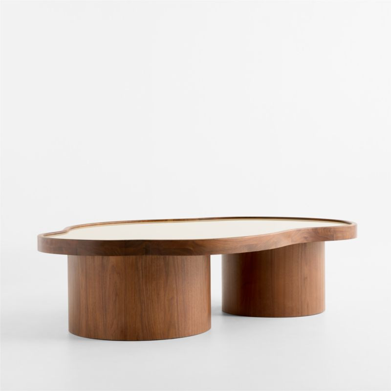 Roland 60" Natural Walnut and Tadelakt Coffee Table by Venus Williams | Crate & Barrel