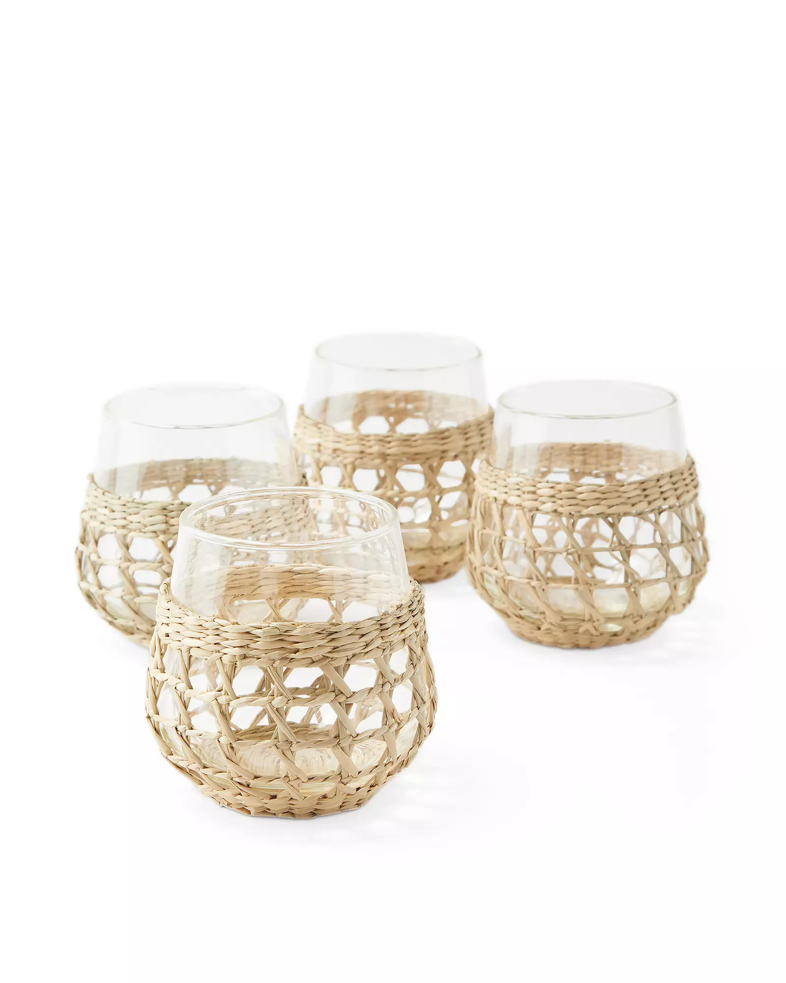 Cayman Seagrass Wine Glasses (Set of 4) | Serena and Lily