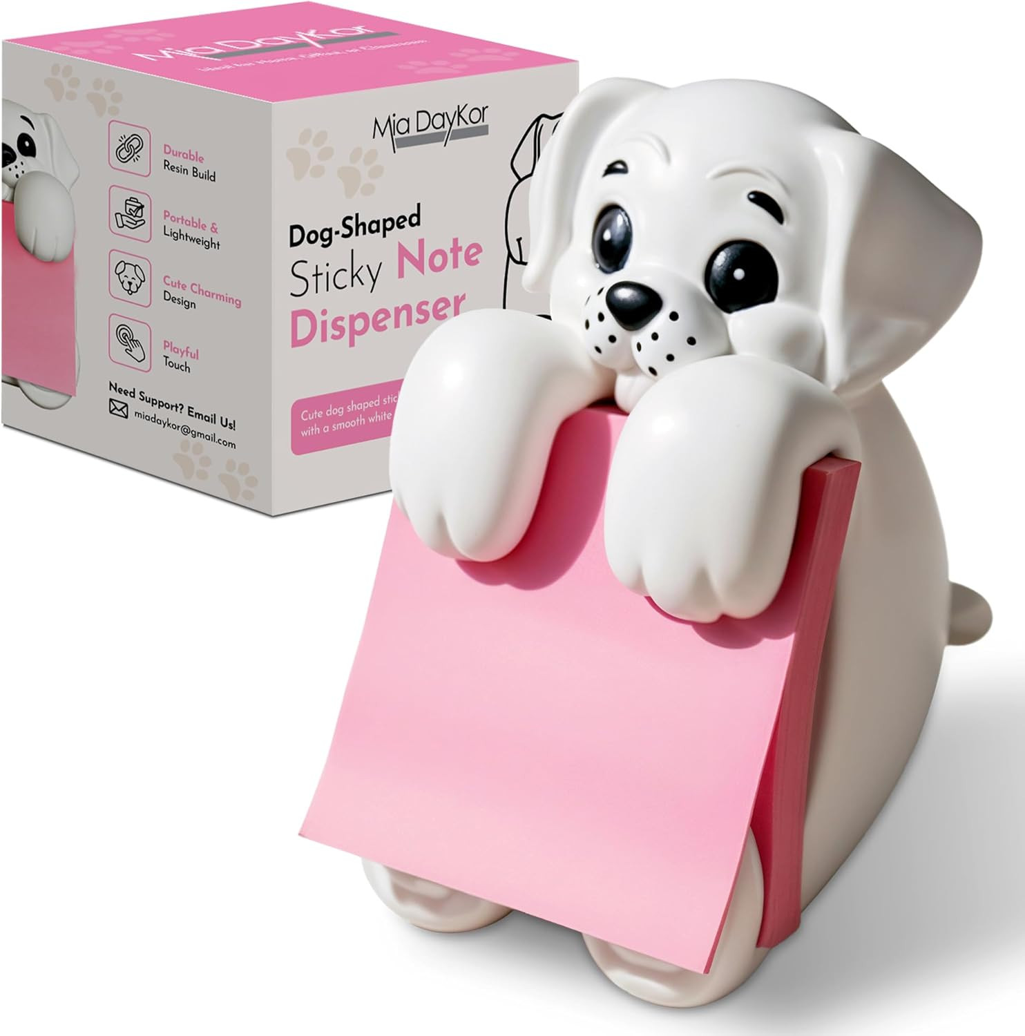 Resin Made Cute Sticky Note Holder for Desk | Doodle Compatible Dog Pop Up Post it Note Dispenser... | Amazon (US)