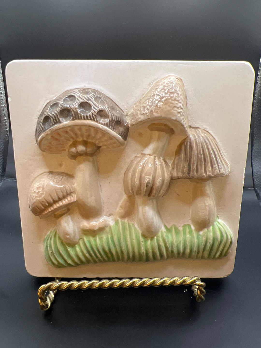 Vintage 1970s/60s Mushroom tile cottage core hand painted hobbyist | Etsy (US)