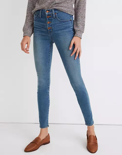 10" High-Rise Skinny Jeans in Dewitt Wash: Button-Front TENCEL™ Denim Edition | Madewell