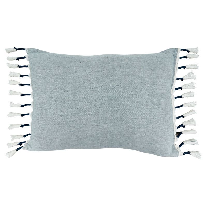Saro Lifestyle Tassel  Decorative Pillow Cover, Chambray, 16"x23" | Target