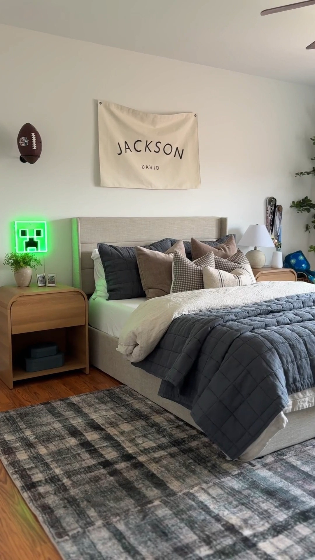 Minecraft bedroom, kids room, boy room, toddler bedroom, teen bedroom, kids bedding, kids bedroom rug, kids nightstand, throw pillows, kids bedroom decor, Lego decor

#LTKKids #LTKHome