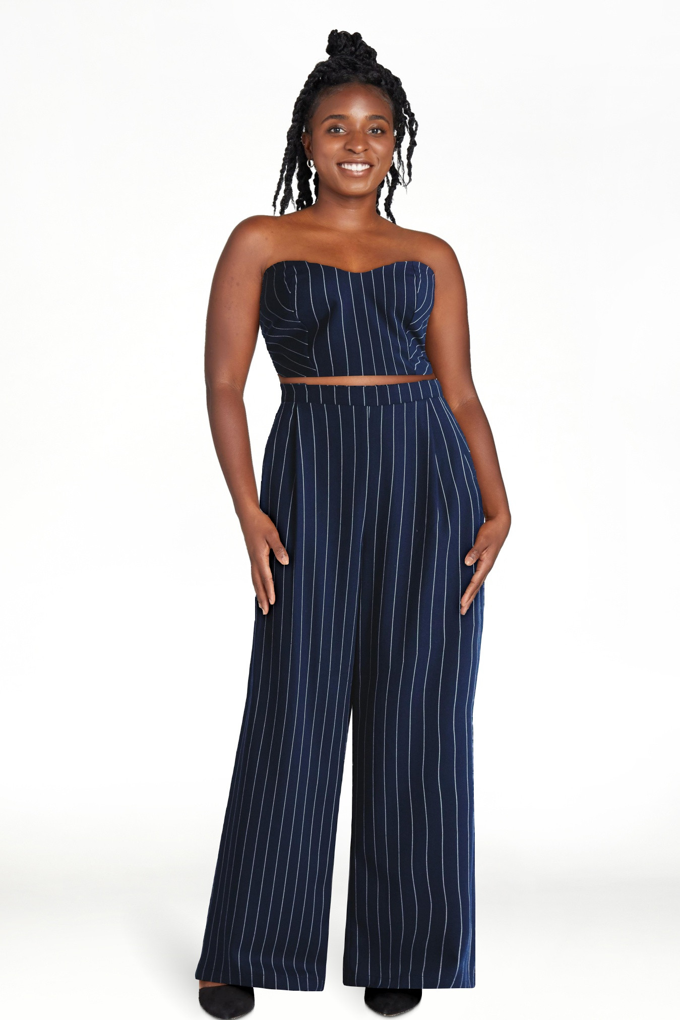 No Boundaries Sweetheart Neck Tube Top and Wide Leg Pants Set, 2-Piece, Women's | Walmart (US)